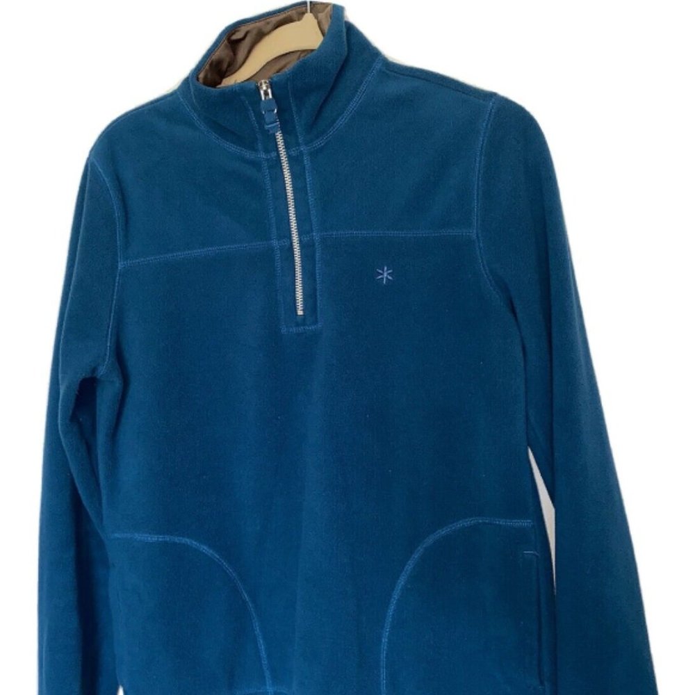 Women's OLD NAVY fleece 1/4 zipper sweatshirt dark teal blue size medium Used